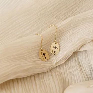Personalized Birthday Flower Earrings Chic Exquisite Gift For Wife