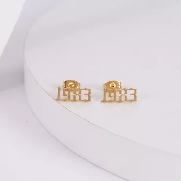 Personalized Birth Year Earrings Chic Custom Number Earrings Date Earrings For Birthday