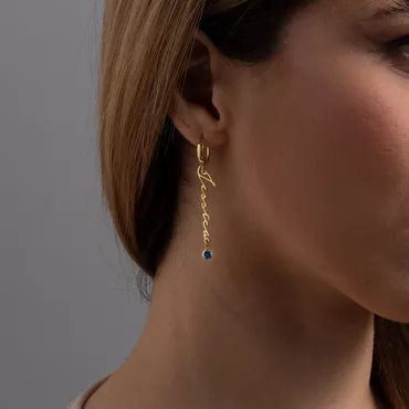 Personalized Name Earring With Chic Custom Birthstone Elegant Present For Her