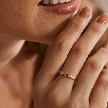 Personalized 4 Birthstones Ring Chic Great Gift For Mom