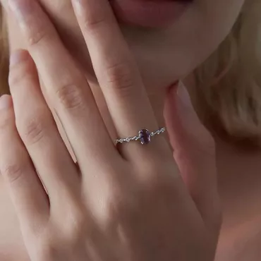Personalized Birthstone Ring Beautiful Chic Gift For Loved One