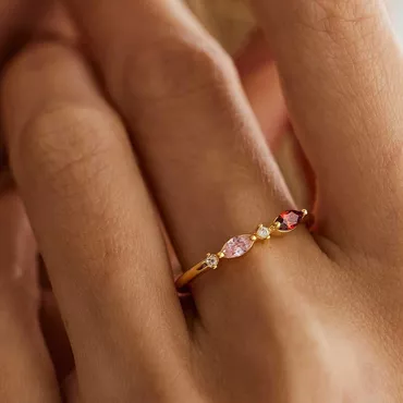 Personalized Birthstone Ring Simple Chic Gift For Mom's Birthday