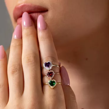 Personalized Heart Birthstone Ring Chic Makes A Great Gift For Christmas