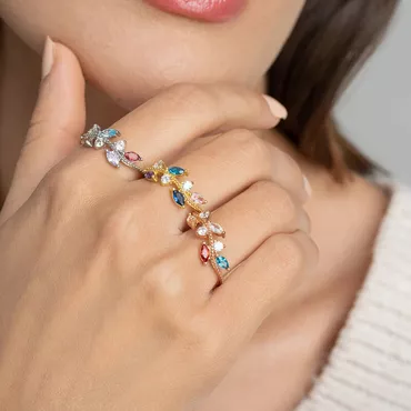Personalized Birthstone Ring Special Chic Gift For Mother's Day