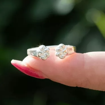 Personalized Cat Paw Ring Chic With Custom Text Cute Gift For Pet Lovers