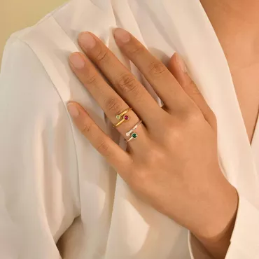 Personalized Birthstone Ring Simple Chic Gift For Couples