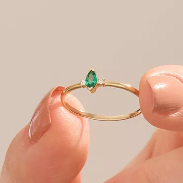 Personalized Birthstone Ring Simple Chic Gift For Mother