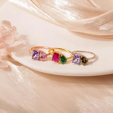 Personalized Birthstone Ring Beautiful Chic Christmas Gift For Wife