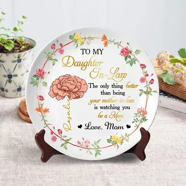 Personalized Name Plate With Chic Custom Birth Flower Special Present For Daughter