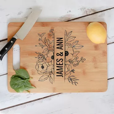 Personalized Name Square Charcuterie Chic Board With Unique And Beautiful Flower Pattern Best Thanksgiving Gift