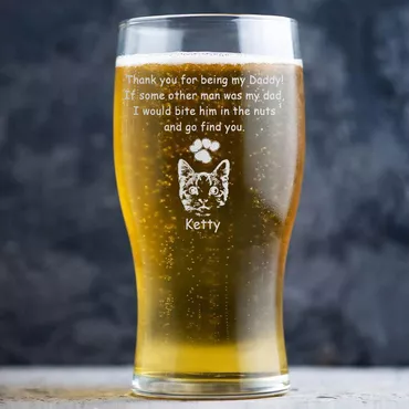 Personalized Picture Beer Glass Chic With Pawprint Pattern Lovely Gift For Pet Lover