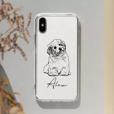 Personalized Mobile Phone Case Chic Customized Pet Sketch Photo Warm Gift For Friends