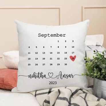 Personalized Pillow Romantic Date Chic Memory Anniversary Gift For Couples