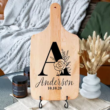 Personalized Name Charcuterie Board Chic With Custom Date With Flower Exquisite Present For Mom
