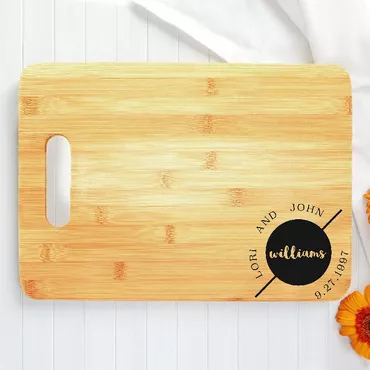 Personalized Name And Date Chic Charcuterie Board Minimalist Wedding Gift