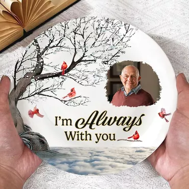 Personalized Picture Plate With Chic Birds Memorial Gift For Family