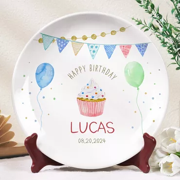 Personalized Name Plate With Chic Cake Pattern Cute Gift For Birthday