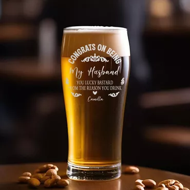Personalized Name Beer Glass Chic Interesting Gift For Dear Husband