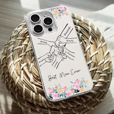 Personalized Mobile Phone Case Chic With Custom Hand-holding Pattern Warm Gift For Mom