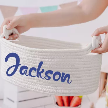Personalized Name Storage Basket Chic Special Gift For Friend