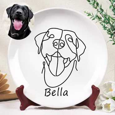 Personalized Picture Plate With Chic Custom Name Lovely Gift For Pet Lover