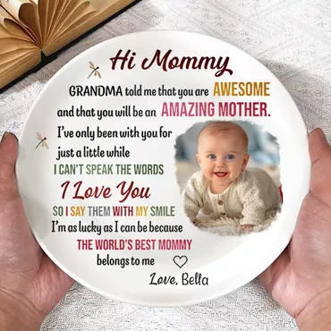 Personalized Picture Plate Unique Chic Gift For Mom