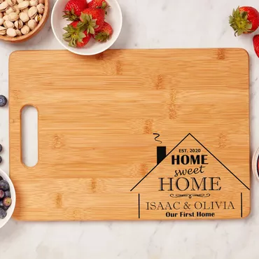 Personalized Name And Date Chic Charcuterie Board With Smoking Chimney Pattern Warm Gift For Someone