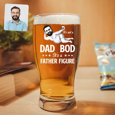 Personalized Picture Beer Glass Chic Funny Gift For Daddy