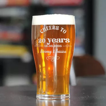 Personalized Name Beer Glass Chic With Custom Date Best Anniversary Gift