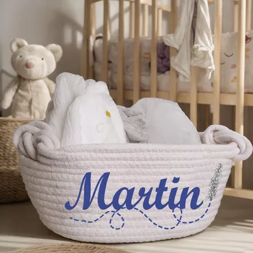 Personalized Name Storage Basket Chic With Custom Birthflower Pattern Perfect Gift For Birthday