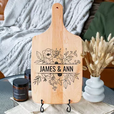 Personalized Name Charcuterie Board Chic With Elegant Flower Pattern Creative Thanksgiving Gift