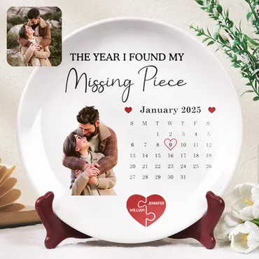 Personalized Picture Plate Chic Cartoon Style Cute Gift For Couples