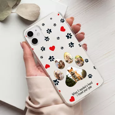 Personalized Phone Case With Chic Pet Photo And Paw Fun Gift For Pet Owners
