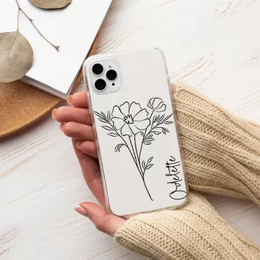 Personalized Mobile Phone Case Chic Customized Birthday Flower And Name Warm Birthday Gift For Her