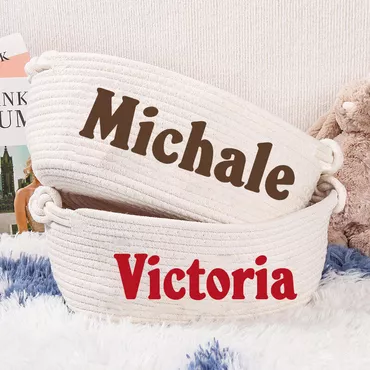 Personalized Name Storage Basket Chic Perfect Gift For Family