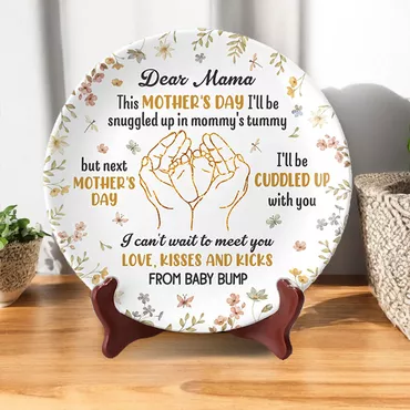 Personalized Name Plate With Chic Hands Pattern Wonderful Present For Mother