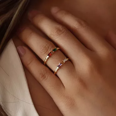 Personalized Birthstone Ring Simple Chic Christmas Gift For Your Lover