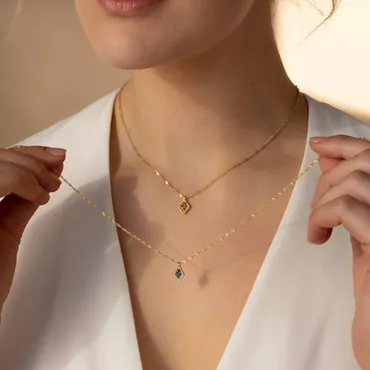 Personalized Birthstone Necklace Beautiful Chic Gift For Birthday