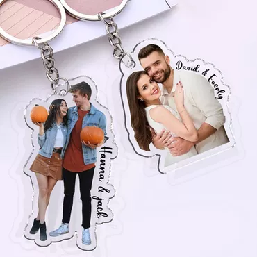 Personalized Acrylic Photo Keychain Chic Gift For Wife