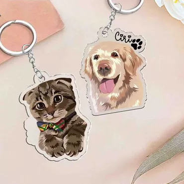 Personalized Acrylic Photo Keychain Chic Warm Gift For Pet Lovers