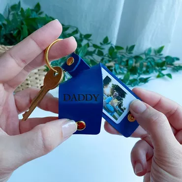 Personalized Mini Photo Keychain Chic Father's Day Gift