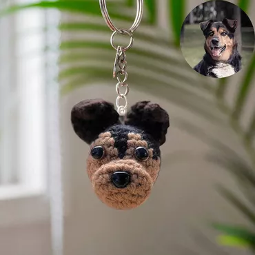 Personalized Wool Keychain Customized Chic Head Photo Funny Gift For Pet Lovers