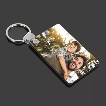 Personalized Photo Keychain With Chic Back Engraving For Dad