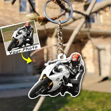 Personalized Motorcycle Photo Keychains Chic For Motorcycle Enthusiasts