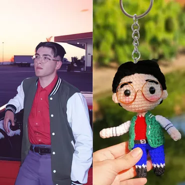 Personalized Wool Keychain Customized Chic Full Body Photo Gift For Friends