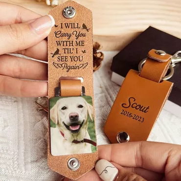 Personalized Commemorative Photo Keychain Chic Warm Gift For Pet Lovers