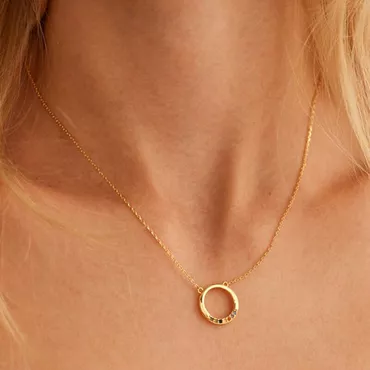 Personalized Ring Birthstone Necklace Chic Wonderful Gift For Grandma