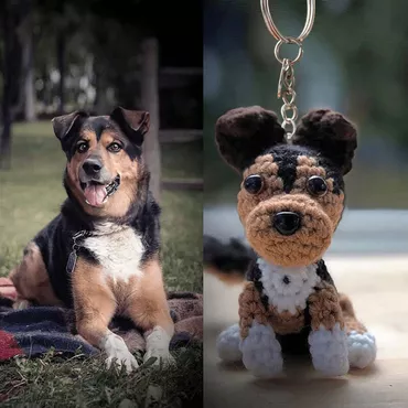 Personalized Wool Keychain With Chic Custom Head Photo Fun Gift For Pet Lovers