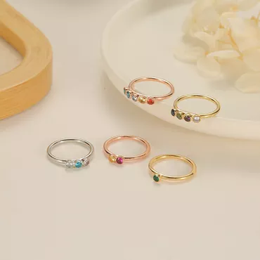 Personalized Birthstone Ring Beautiful Chic Valentine’s Day Gift For Wife
