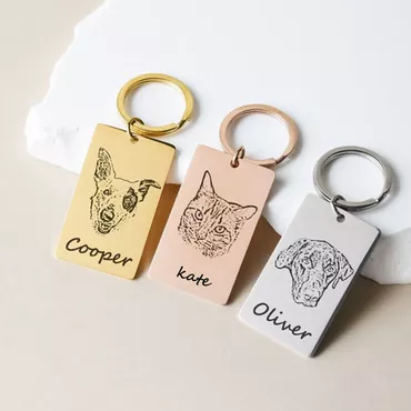 Personalized Photo Keychain Simple Chic Gift For Pet Lovers